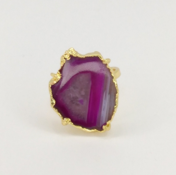 Jewelry - "Candy Land" Agate Druzy slice ring